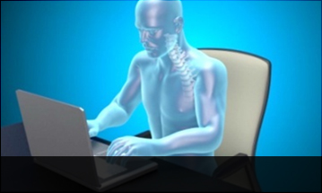노원자생한방병원 목질환 VDT증후군-정상적인 사람의 컴퓨터 하는 모습입니다.